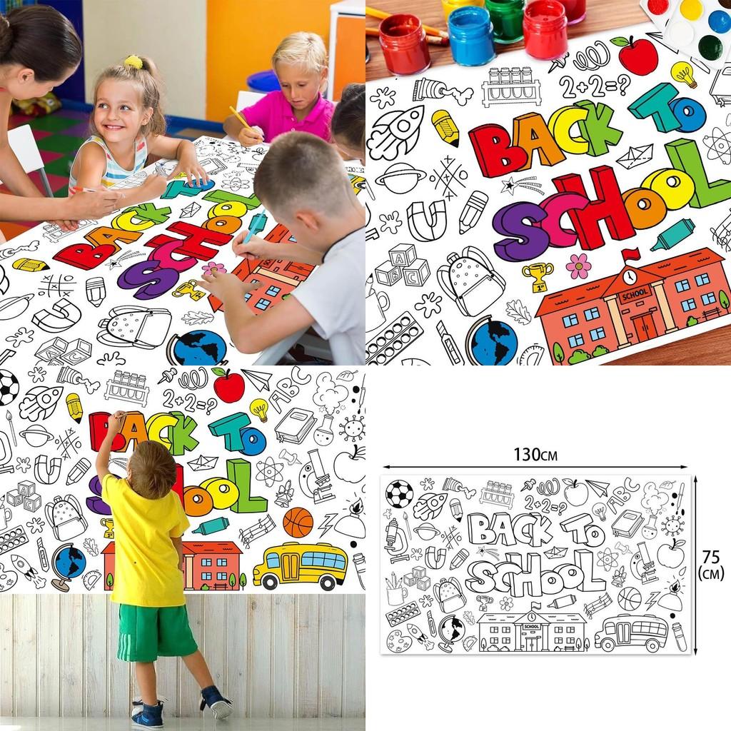 To Back School Theme Black And White Graffiti Paper Canvas For Decor Classroom