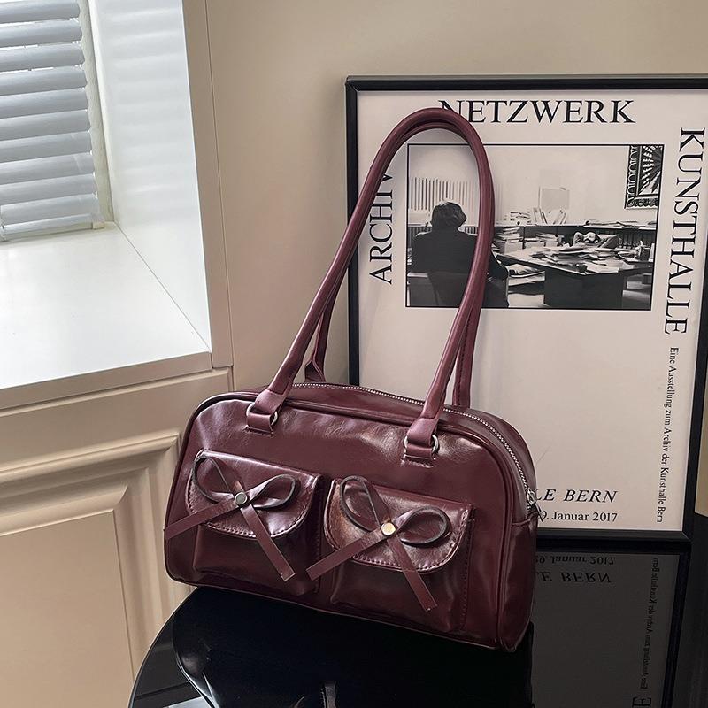 Large Capacity Bag Women's Summer New Ballet Style Bow Underarm Bag Versatile Shoulder Bag