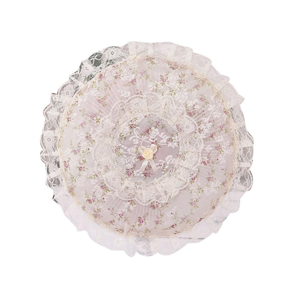 Housse de ventilateur électrique en dentelle et fleurs Anti-pollution Anti-poussière Pour ventilateur sur pied/de bureau Manchon Anti-pincement de main Rond