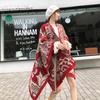 Womens Oversized Knit Shawl Wrap Scarf Ethnic Warm Fleece-Like Cape Travel Winter