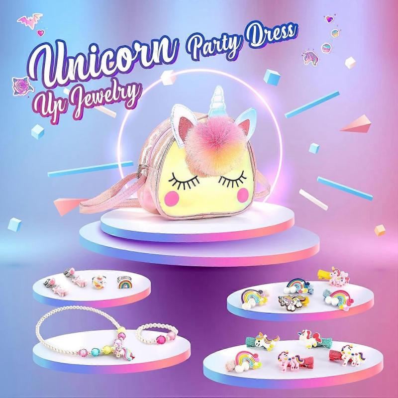 Unicorn Gifts for Girls 3-6 Years - Unicorn Handbag, Jewelry & Toy Set for Birthdays, Perfect for Ages 2-9 Years