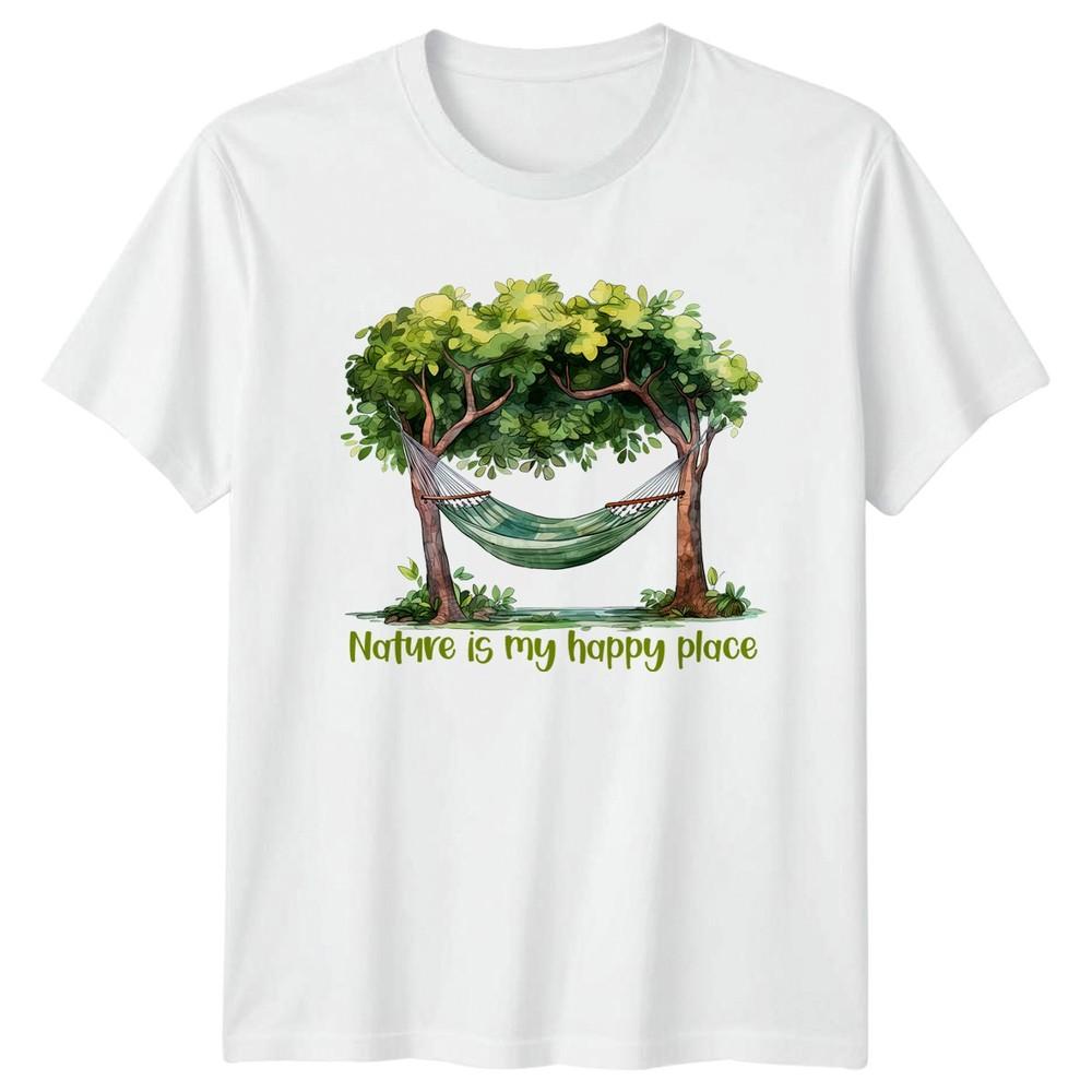 Nature Is My Happy Place TShirt Hammocking Camping Birthday Gift S