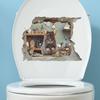 Creative Peek-a-Boo Mouse Hole Toilet and Wall Sticker Set Waterproof Self-Adhesive Removable Decal for Bathroom WC Decoration