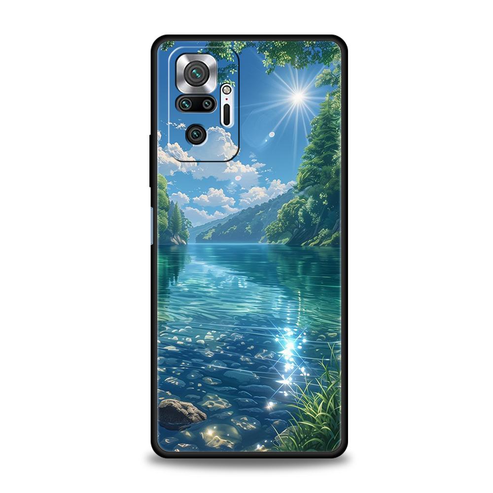 Japanese Anime Landscape Art Phone Case For Xiaomi Redmi Note 14 13 12 10 11 Pro Plus 14C 13C 12C 10C 9C 5G Soft TPU Cover