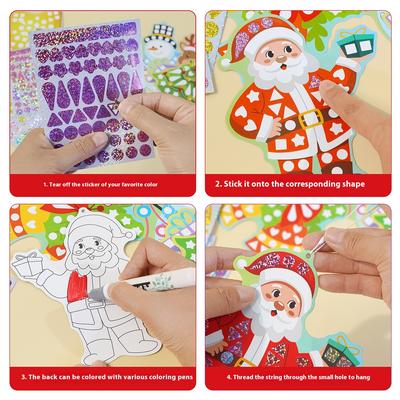 Children's Handmade DIY Christmas Toy Mosaic Stickers Shiny Mirror Coloring Toy Stickers
