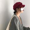 Autumn and Winter Maillard Solid Color Woolen Octagonal Hat Women's Daily Versatile Face Small Fashion Beret Newsboy Hat