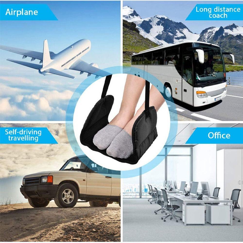 Detachable Leg Rest Carry-on Foot Resting Hammock with Storage Bag Airplane Foot Hammock  Office