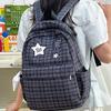 Schoolbag Dark Star Plaid Y1k Sweet Cool Wind Backpack American Campus Sense Student Party Class Travel Versatile Backpack