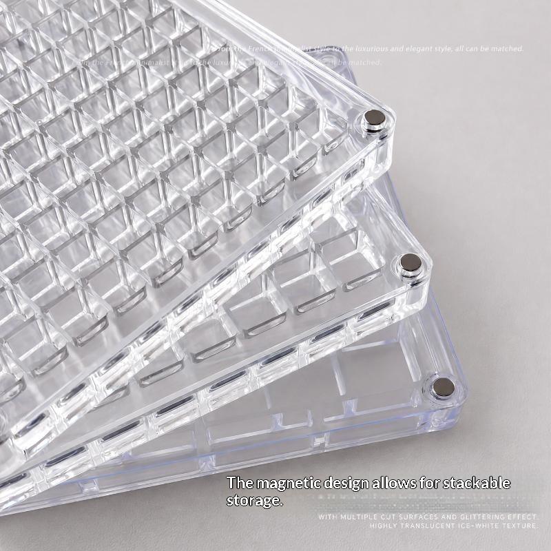 1Pcs Acrylic Gold Transfer Pendant Compartment Collection Box 36/64/100 Grids Gold Bean Storage Box Antioxidant Display Box
