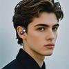 Newmine Bluetooth Headphones, Ear-Hook Bone Conduction, Not In-Ear, Wireless, Noise-Cancelling, Long Battery Life, High Sound Quality, Black