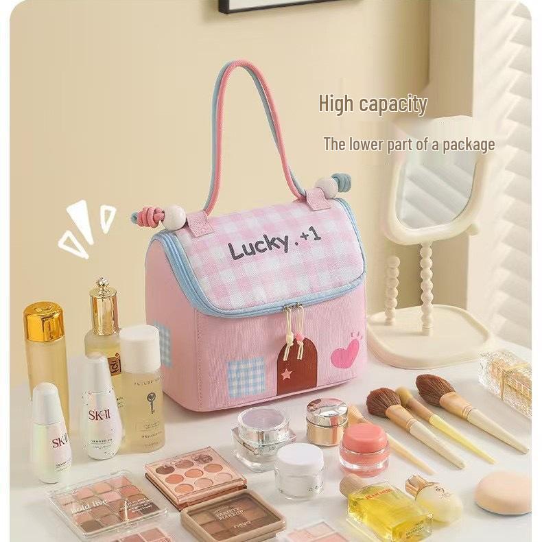 Large Capacity Portable Makeup & Toiletry Bag - Waterproof, Cute Design for Travel & Personal Storage