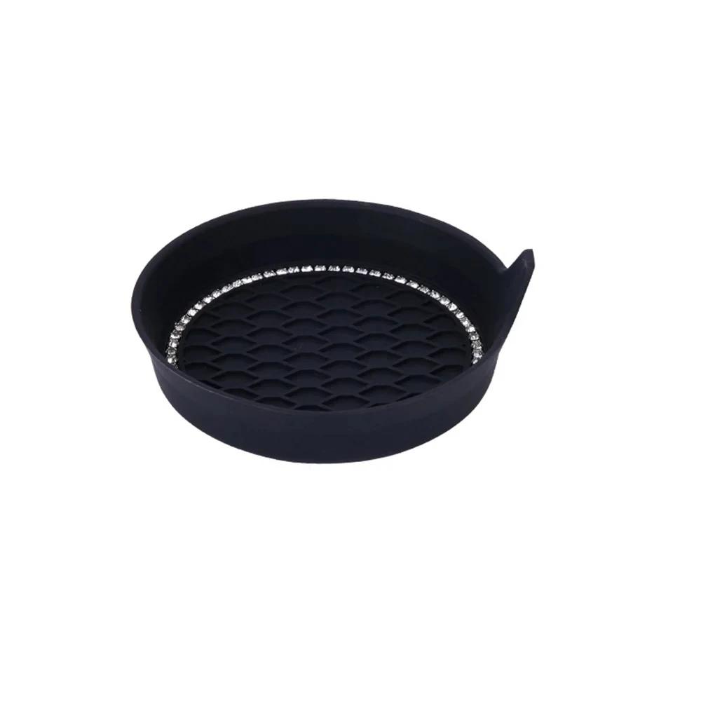New Non-slip Water Cup Pad Car Coaster Diamond Rhinestone Bling Decoration Anti-skid Rubber Cup Bottle Mat Accessories