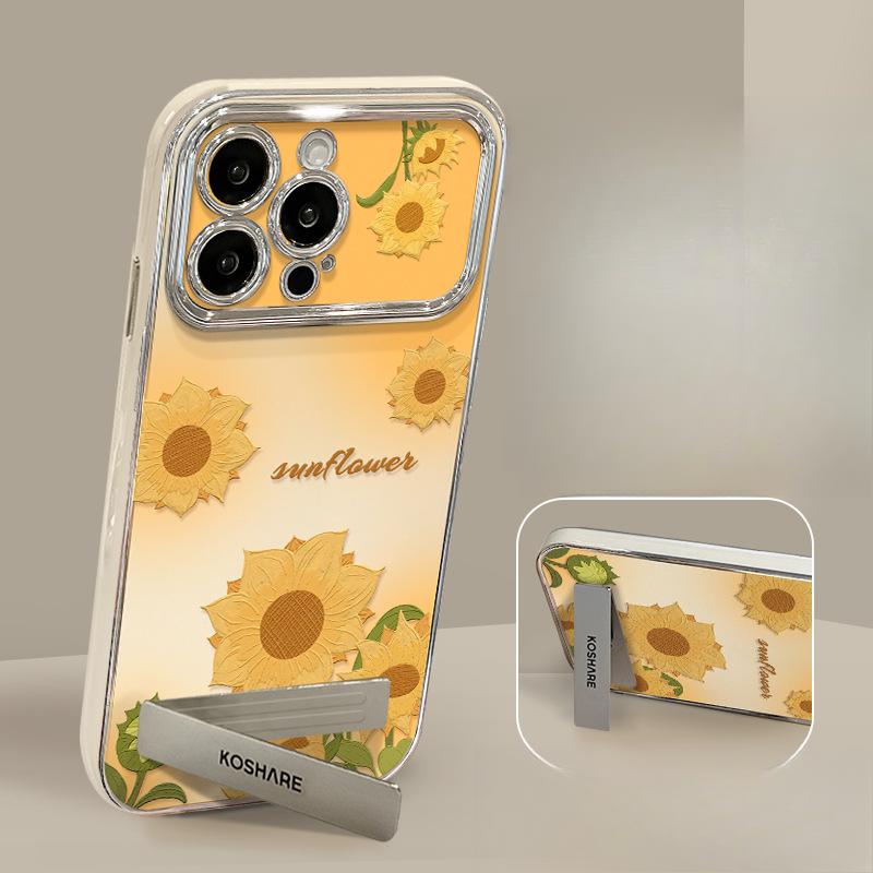 Ins Flower Bracelet Applicable To IPhone15 Apple Phone Case 14pro Electroplating Large Window 13 Silicone 16
