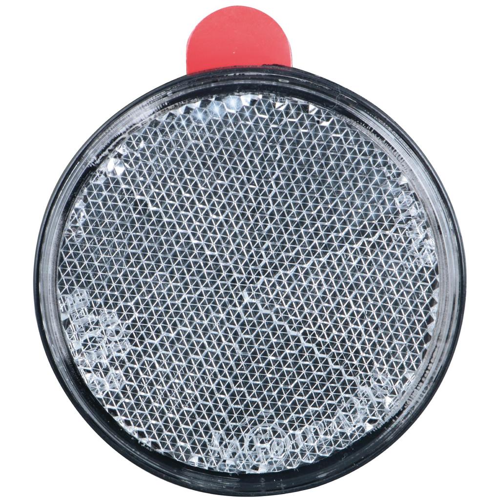 JET INOUE Reflector, Round, 2.4 in (60 mm) with E Mark, Double-Sided Tape Fixed Type, Clear, Black Base