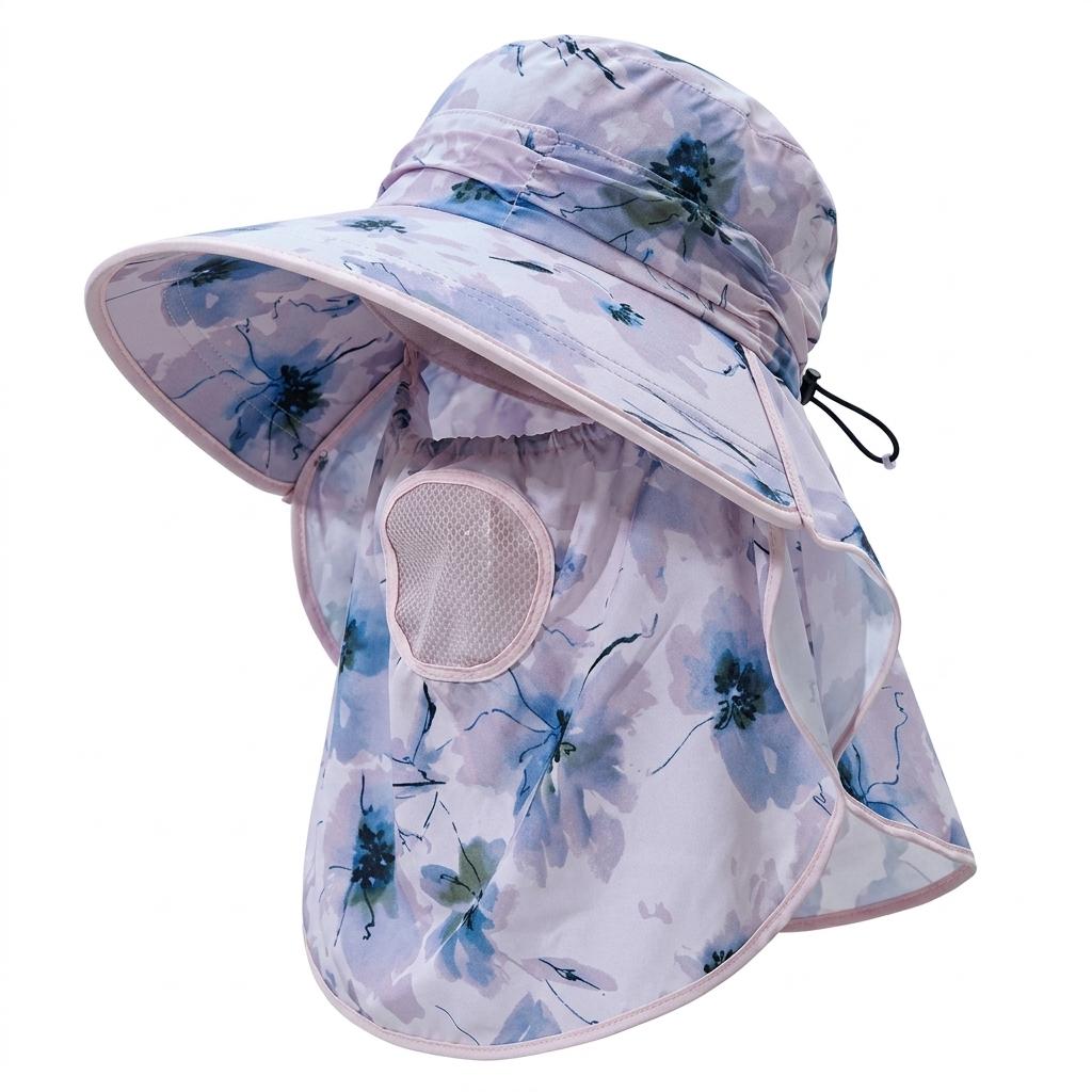 Women Sun Hat With Mask UPF50+ UV-Protection For Outdoor Cycling Hiking
