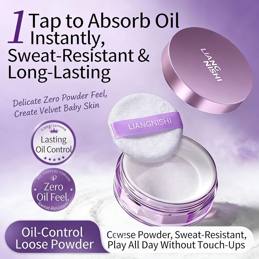 LIANGNISHI Oil-Control Loose Powder Setting Powder Long-Lasting Matte