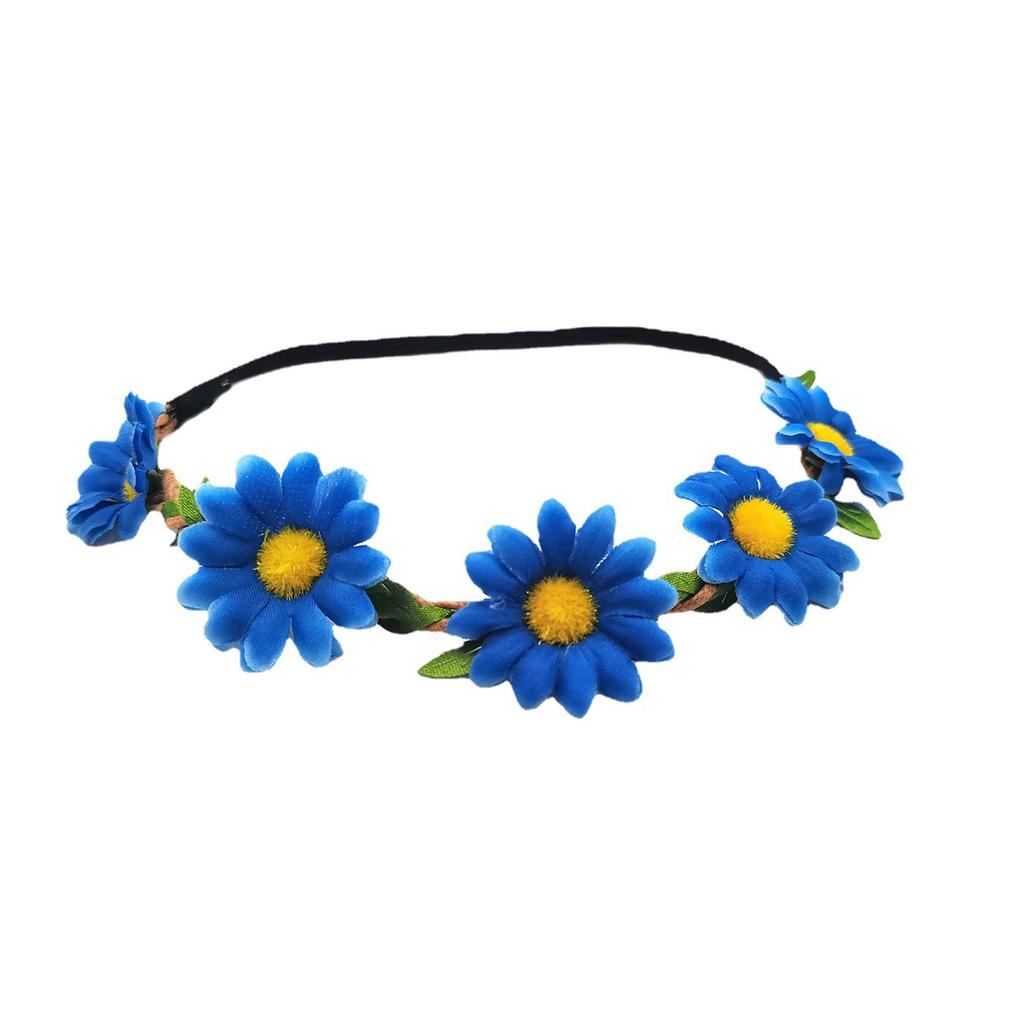 Unique Floral Wreath Daisy Hair Accessories Elastic Flower Headband Headwear For Festivals And Weddings Halloween Party
