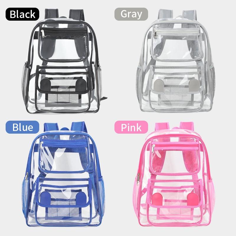 School bag Student PVC school bag Large capacity travel computer Cosmetics storage bag PVC transparent backpack