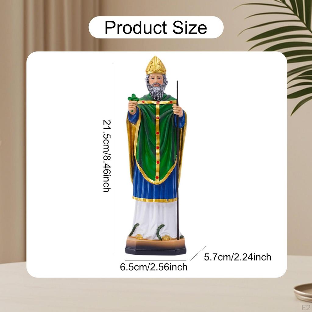 Figure Saint Statue Handmade Art Crafts Character Sculpture Resin Figurine for Table Bookcase Home