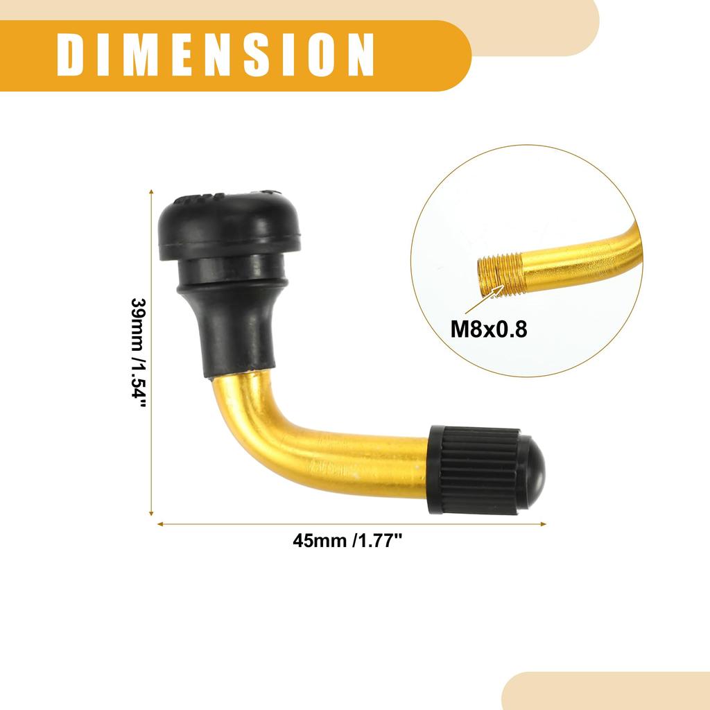 Partuto 4pcs Universal PVR50 Tubeless Tire Valve Stem - Tubeless Tire Valves for Car,