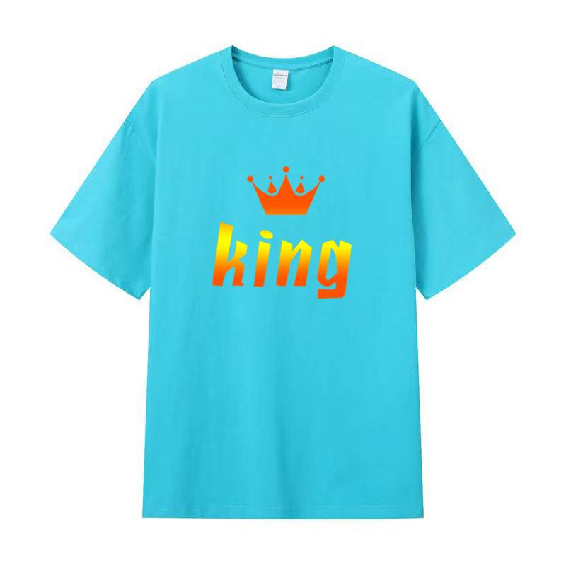 

Летняя мужская футболка высокого качества из хлопка с короткими рукавами и принтом, женская футболка, модная спортивная рубашка, повседневный топ для бега 4XL небесно-голубой