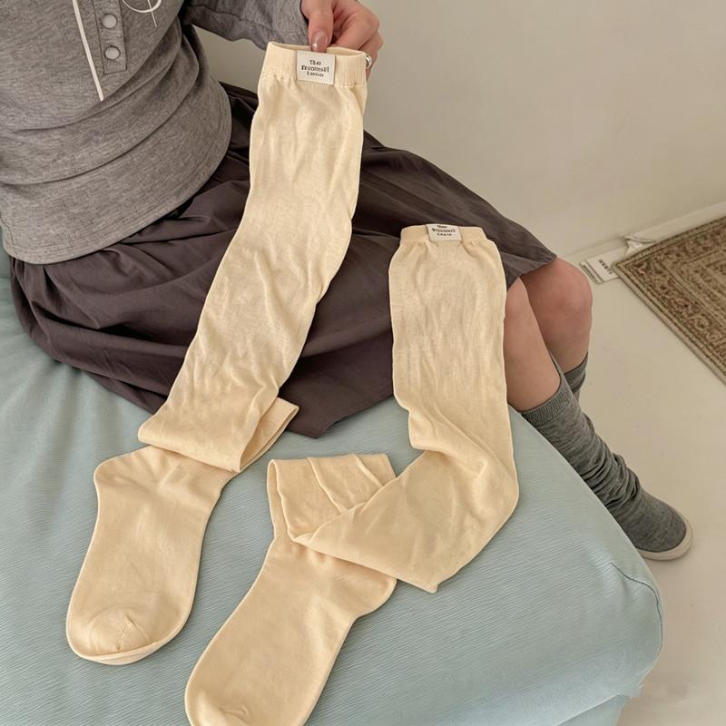 Korean Thigh High Socks Women Stockings Solid Color Mesh Calf Socks Stockings Japanese Jk Knee High Socks Thigh High Stockings