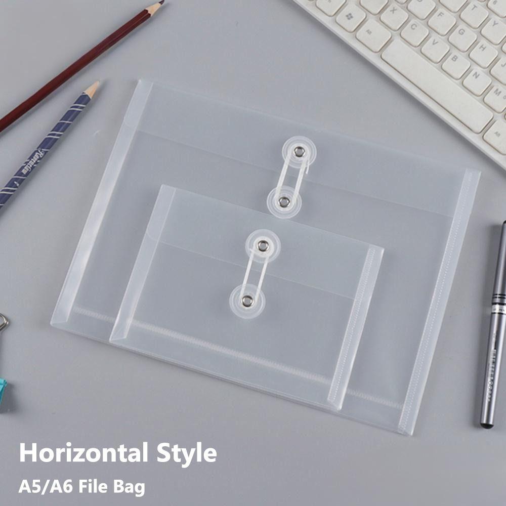 Thickened A5/A6 File Folder Transparent Waterproof File Bag Plastic Document Folder Students Filling Organizer Stationery Bag