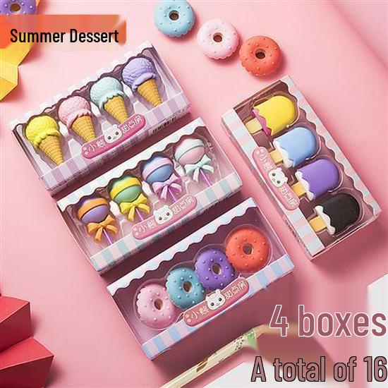 

Sweet Donut Cartoon Eraser Set - Cute Stationery for Kids & Primary Students
