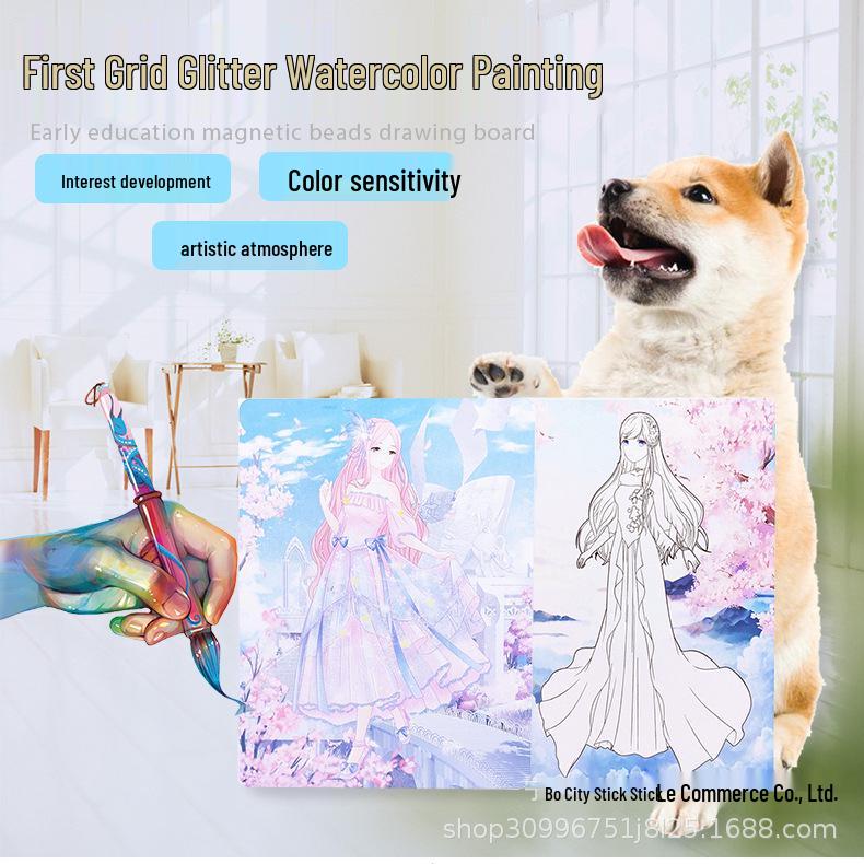 Miracle Nikki Gold Powder Watercolor Set & Princess Painting Book for Students