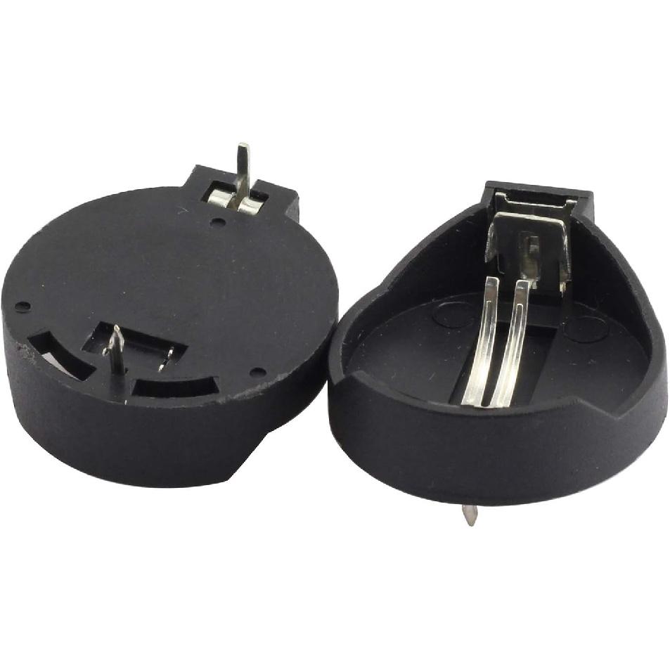 

Tegg 10PCS 3V CR2032 CR2025 CR2016 Coin Cell Battery Holder Case Black