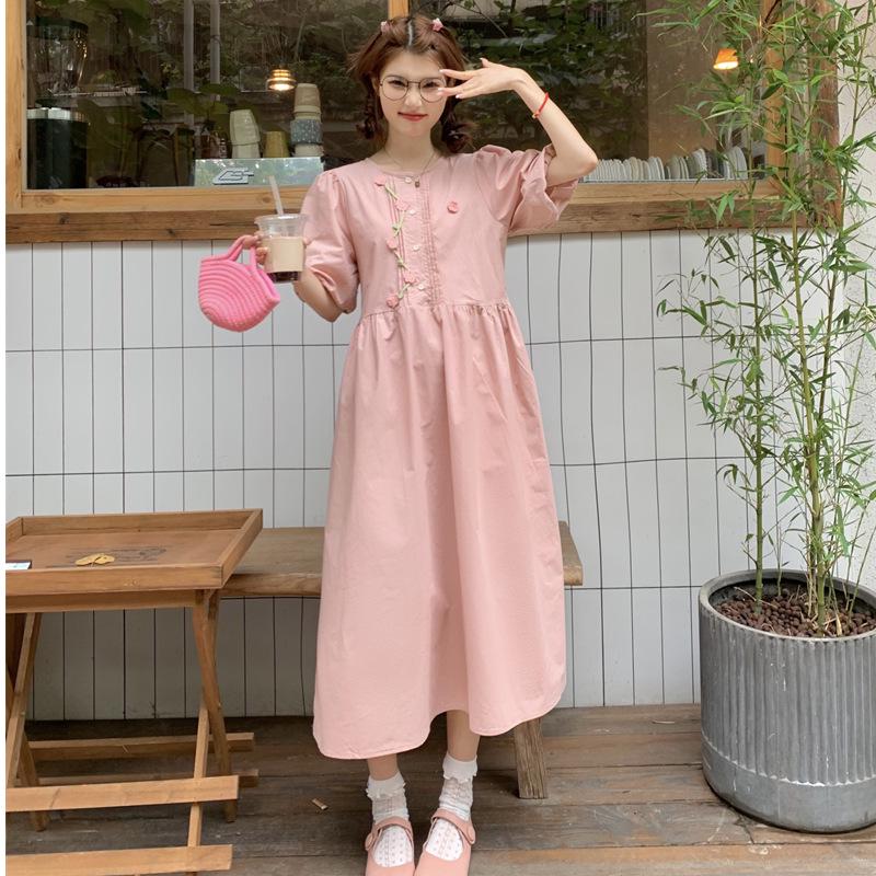 Robe d'été à manches bouffantes douces style académie japonaise pour femmes - Jupe style poupée fraîche niche étudiante d'été