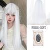 Syntetyczny czerwony Ombre czarny kolor Lolita długie proste peruki z grzywką codzienna peruka do cosplay na imprezę dla kobiet