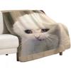 Crying Cat Meme Throw Blanket Ultra Soft Flannel Fleece Blanket for All Seasons