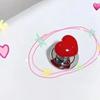Toilet Handle Toilet Press Button Heart Shaped Press Tank Push Switch Toilet Bathing Room Decoration Water Press Flush Button