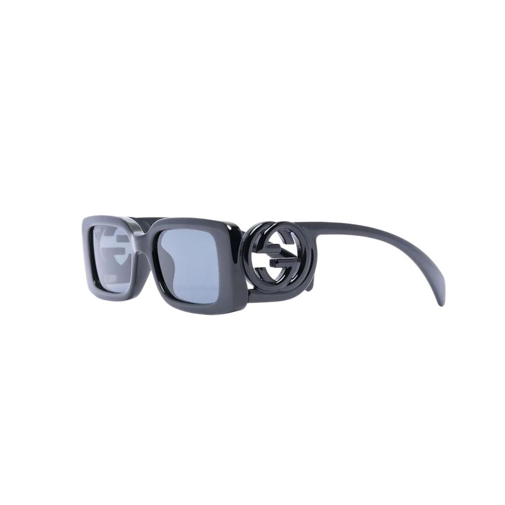 Gucci Engraved Square Sunglasses Women Sunglasses Black GG1325S001