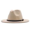 European and American style spring and autumn winter imitation felt big brim hat British retro woolen top hat men's and women's travel Panama jazz hat