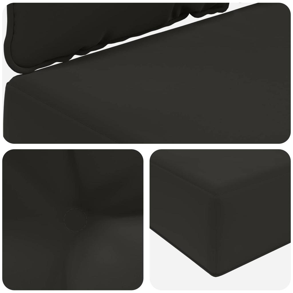 Outdoor Sofa Cushions 2 Pcs Black Polyester