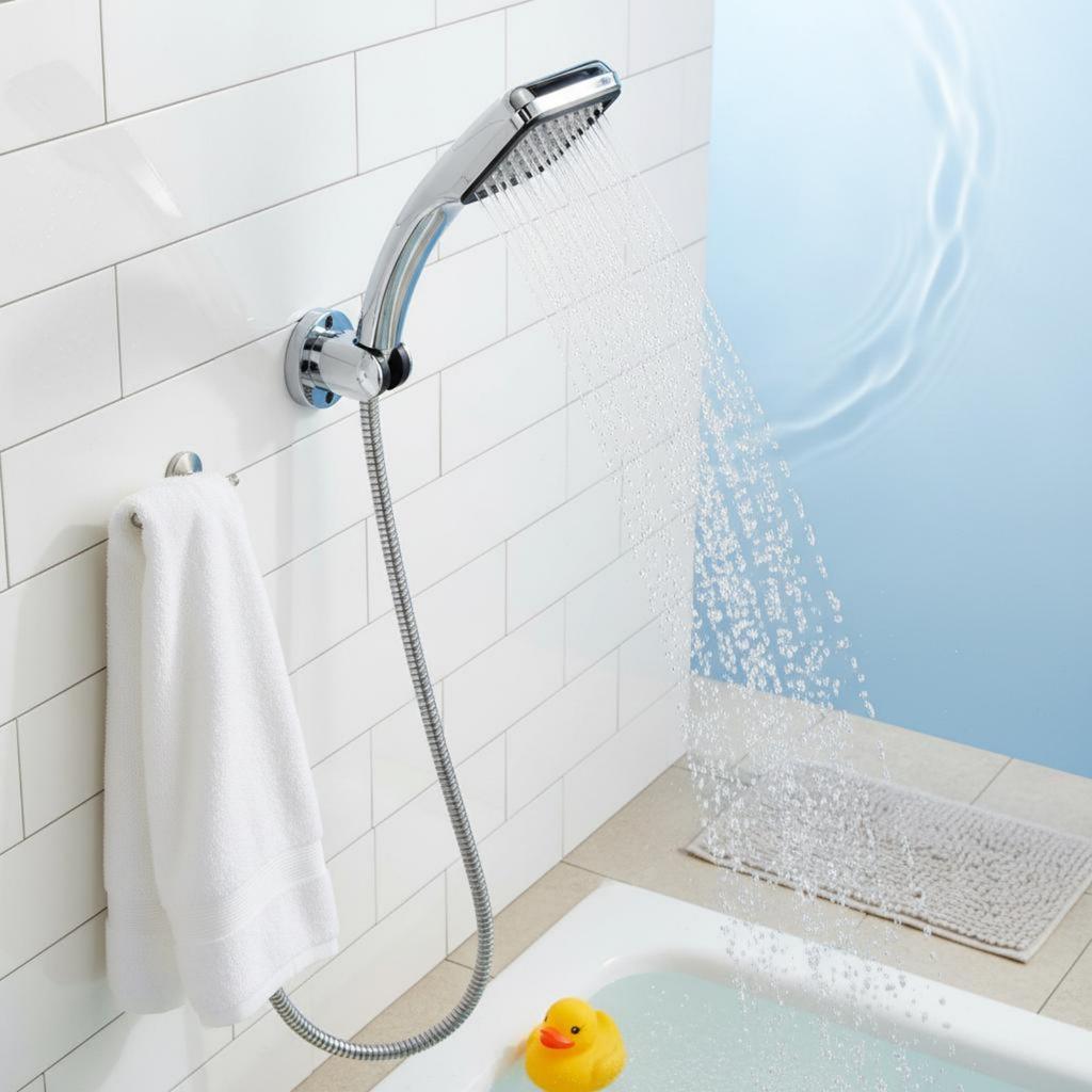 Handheld Shower Head Clog-Resistant Nozzles Handheld Shower Handset Rust Resistant Silver Finish