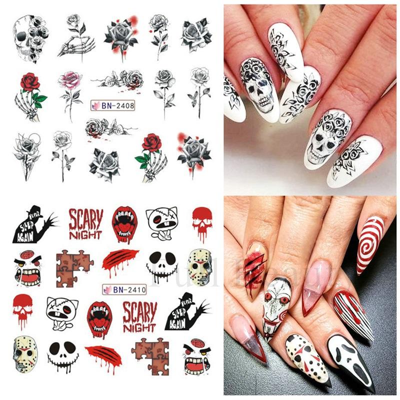New nail art stickers ins Halloween series funny skull watermark nail stickers nail