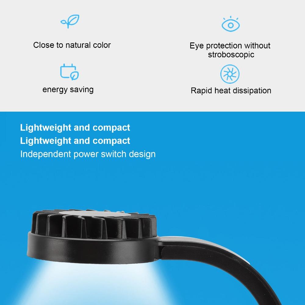High Brightness LED Fish Tank Light Save Energy Multifunction Aquarium Clip Lamp Black USB Full Spectrum LED Light Fish Tank
