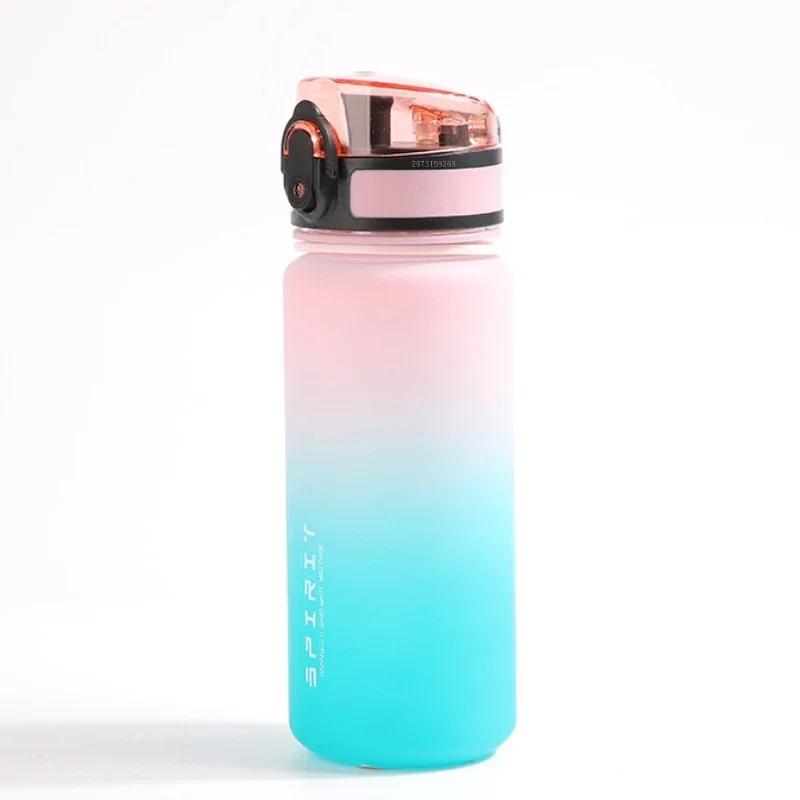 500ML Gradient Fitness Water Bottle with Time Marker Leak-Proof Durable for Cycling & Running Outdoor Sports