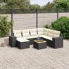 VidaXL Garden Lounge Set with Cushions 8 Pcs, Patio Sofas, Patio Furniture Set, Outdoor Furniture, Black 3257890