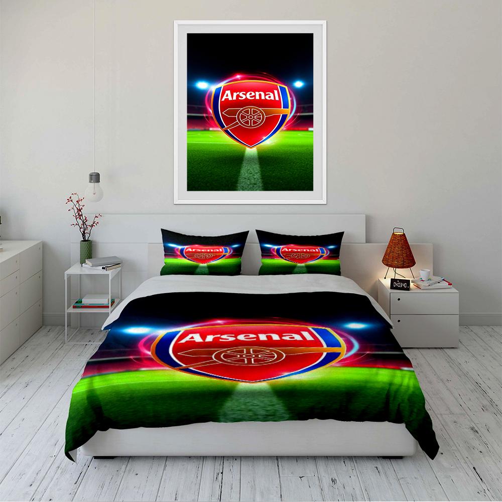 Arsenal Logo Bedding Set Bedding Set (1 Duvet Cover, 2 Pillowcases, Duvet Not Included)