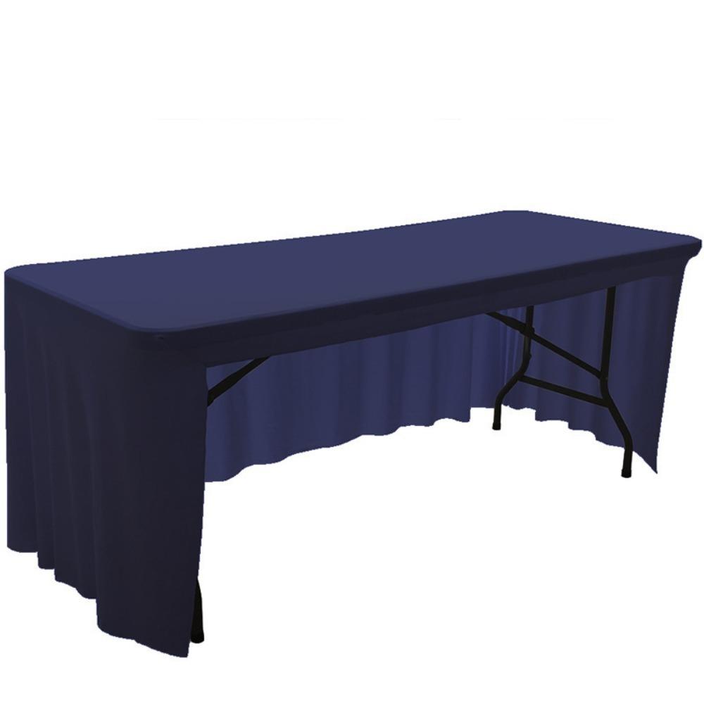 Simple Solid Color Spandex Stretch Tablecloth Rectangular Dustproof Table Cover Soft Washable Table Skirt Hotel