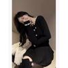 2026 Autumn/Winter French Chic Beaded Knit Jacket with Pearl Collar – Versatile Design 