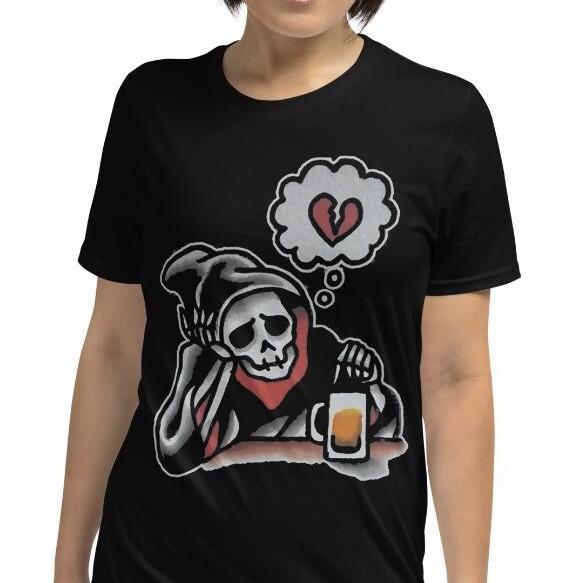 

The From Reaper Death Beer Heart Goth Short-Sleeve Unisex T-Shirt S