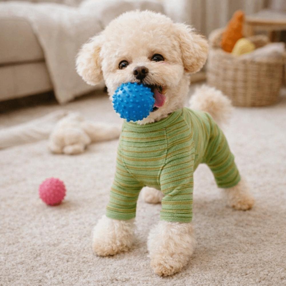 Hunde-Bauchschutz Kleidung Weicher gestreifter Hunde-Overall Vierbeiniger warmer Hunde-Schlafanzug Bequemer Hunde-Genesungsanzug Tägliche Kleidung