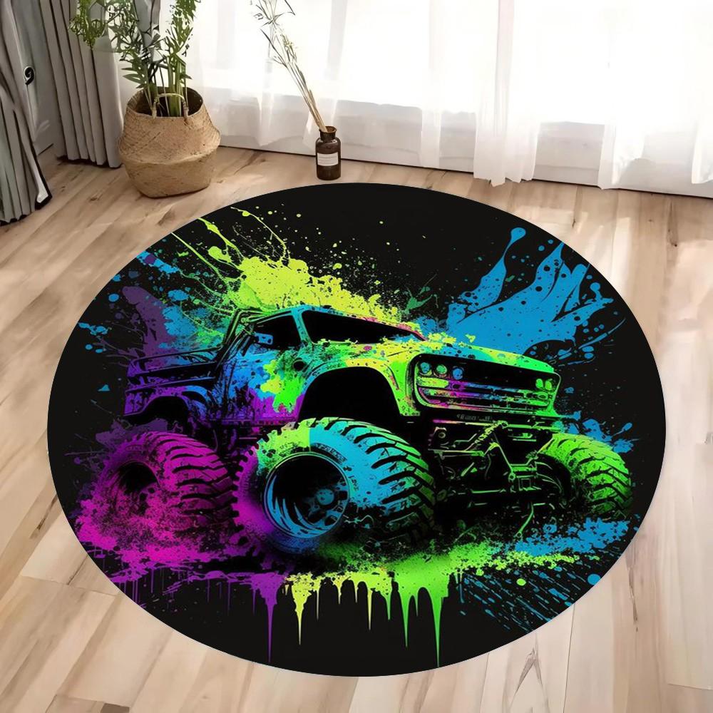 Marine Theme 3D Round Rug Living Room Bedroom Carpet Seaside Pattern Soft Durable Home Decor Nautical Stylish Styles