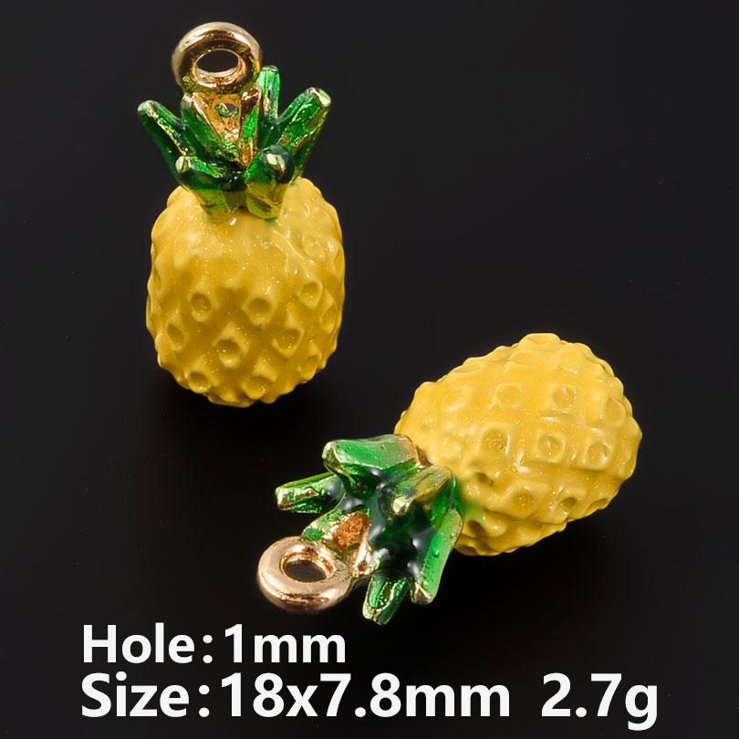 5pcs Three-Dimensional Enamel Fruit Charm Grape Peach Watermelon Alloy Oil Drop Charms For Jewelry Making Supplies DIY Earrings