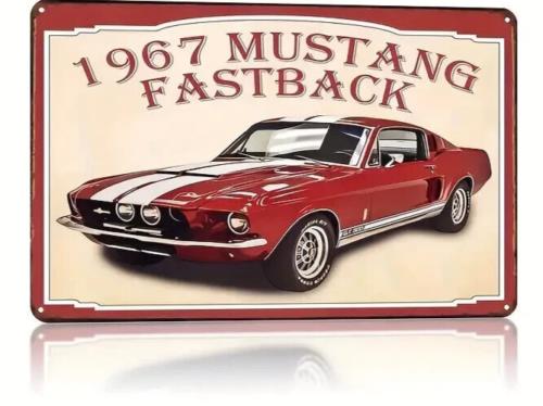 

Classic Fastback Collector Car Tin Metal Sign xNEWAluminum 20x30cm（7.8x11.8inch）